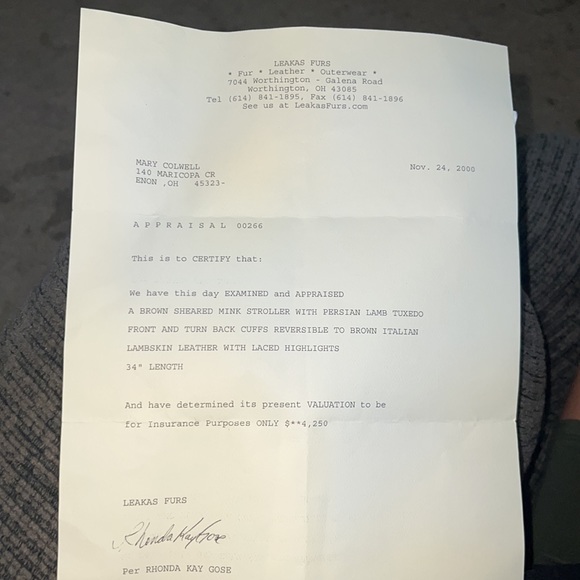 Leakas Furs brown reversible, sheared mink stroller w/ Persian lambskin leather - Picture 11 of 11